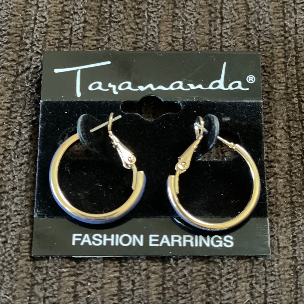Gold and Blue Hoop Earrings โ Taramanda - Picture 5 of 11